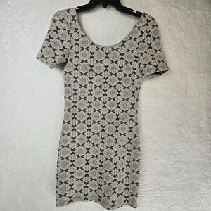 Topshop Bodycon Pencil Stretch Sexy Scoop Neck Sz 6‎ Dress Twee Dark Grunge Y2K